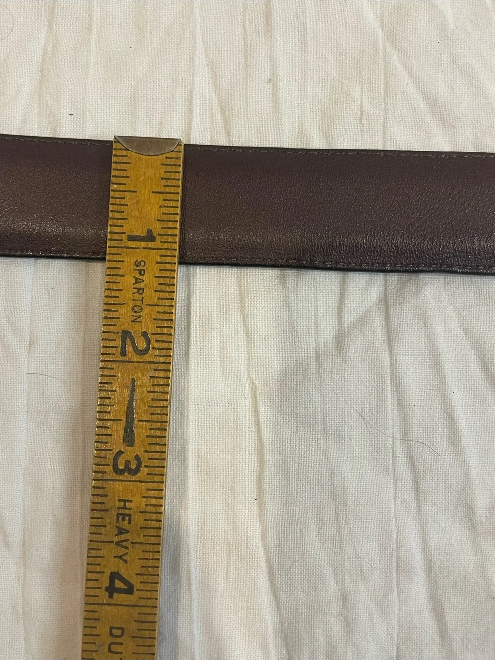 Vintage Lands’ End 506 Black Leather Belt Solid Brass Buckle Size 36